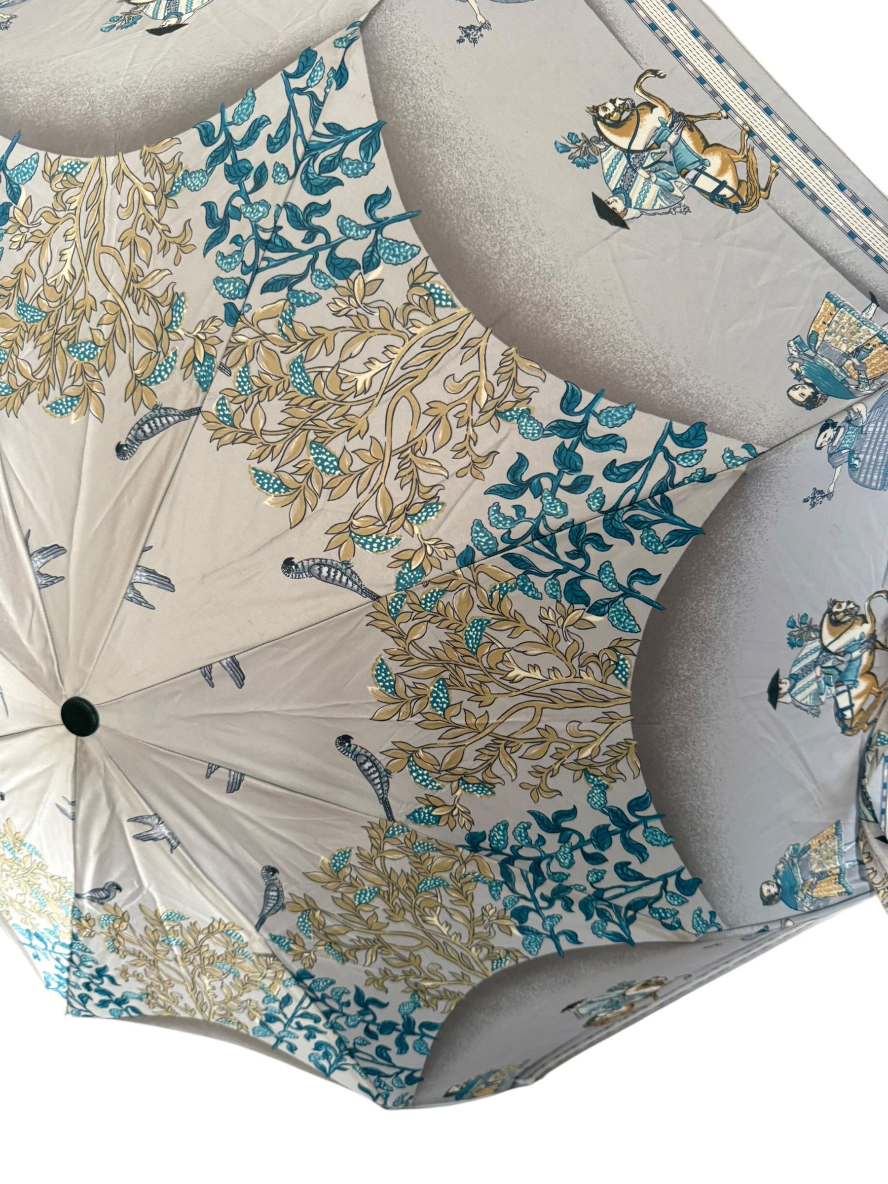 Vintage Loewe Equestrian Floral Print Umbrella - Designer Collectible