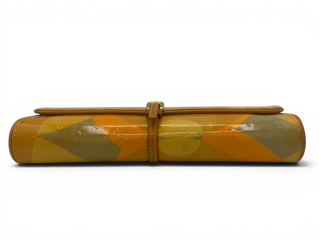 Louis Vuitton Monogram Vernis Fleurs Pochette Shoulder Bag Vintage 2000 w/ COA Details