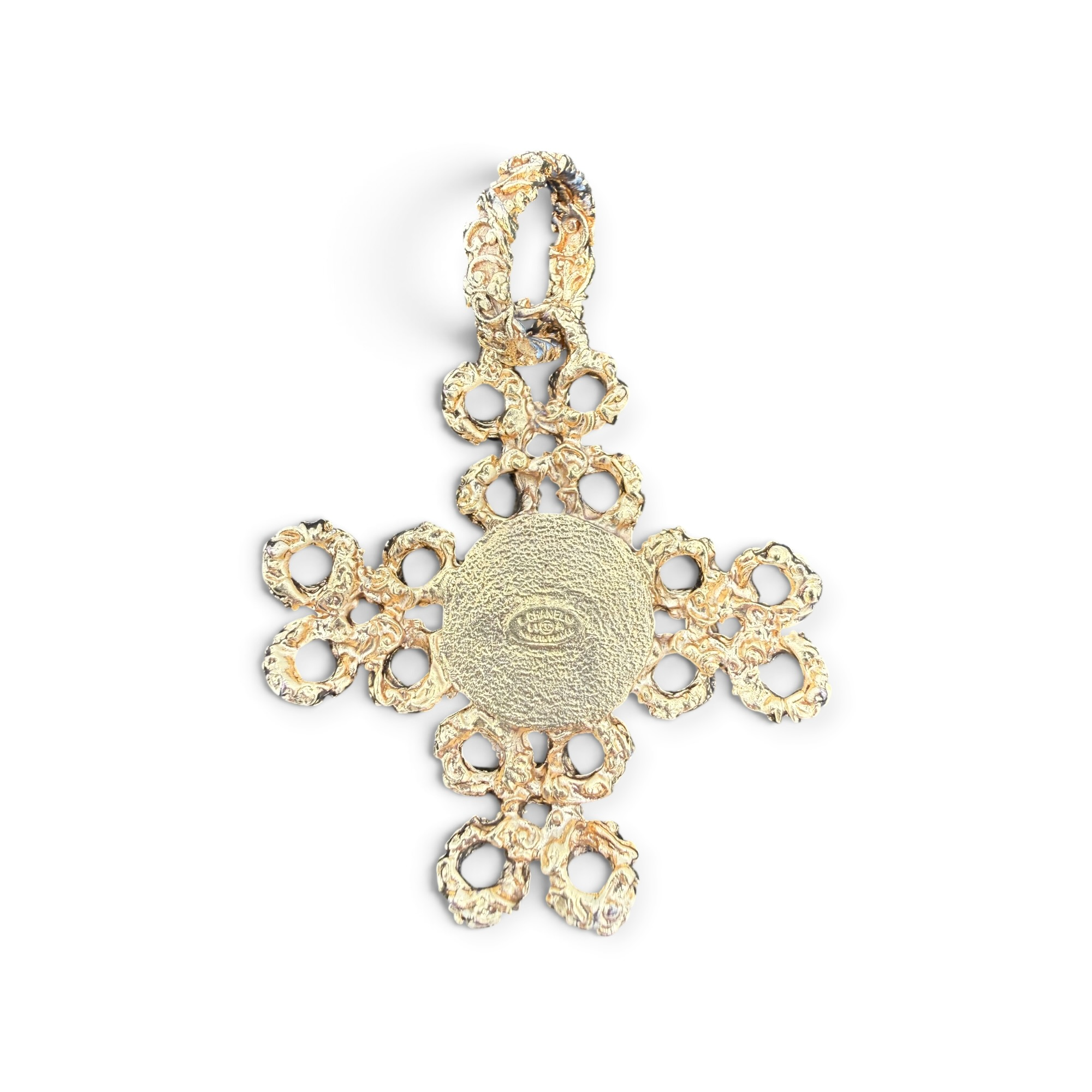 CHANEL Vintage Filigree Byzantine Cross Pendant