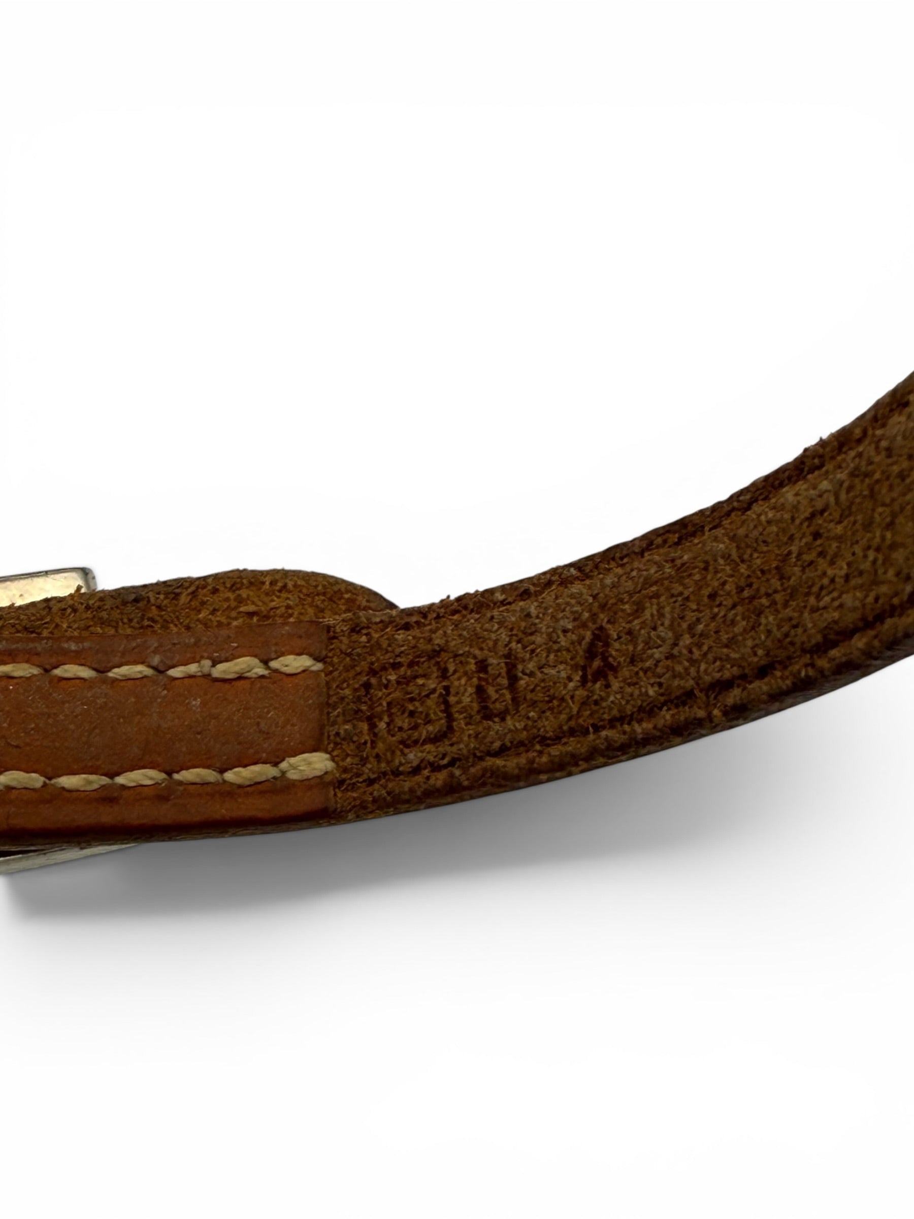 Hermès Paris Vintage Leather Bracelet Brown Gold Tone Hardware