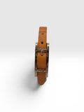 Hermès Paris Vintage Leather Bracelet Brown Gold Tone Hardware