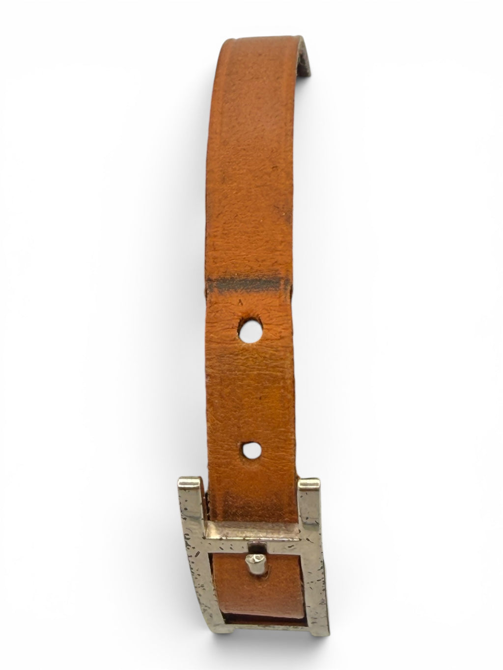 Hermès Paris Vintage Leather Bracelet Brown Gold Tone Hardware