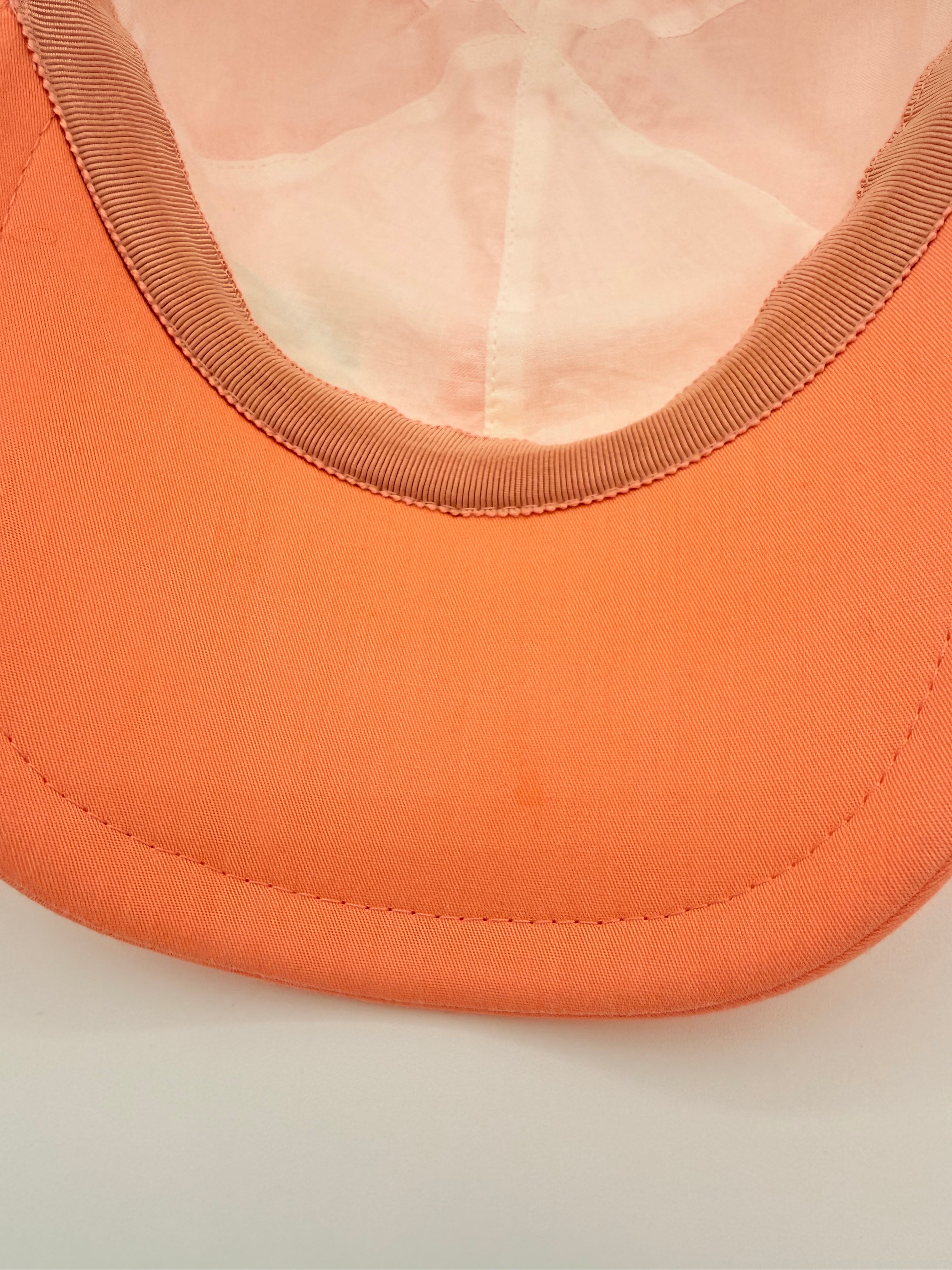 Chanel Vintage Peach Cotton CC Logo Baseball Cap