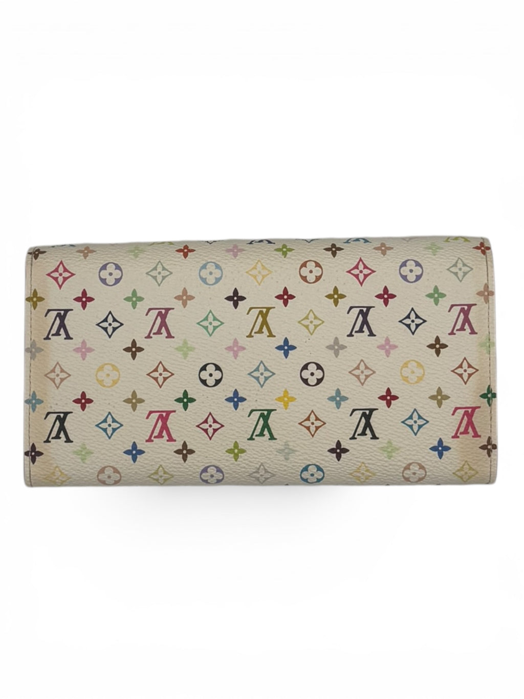 Louis Vuitton White Murakami Vintage Sarah Wallet Pink Interior