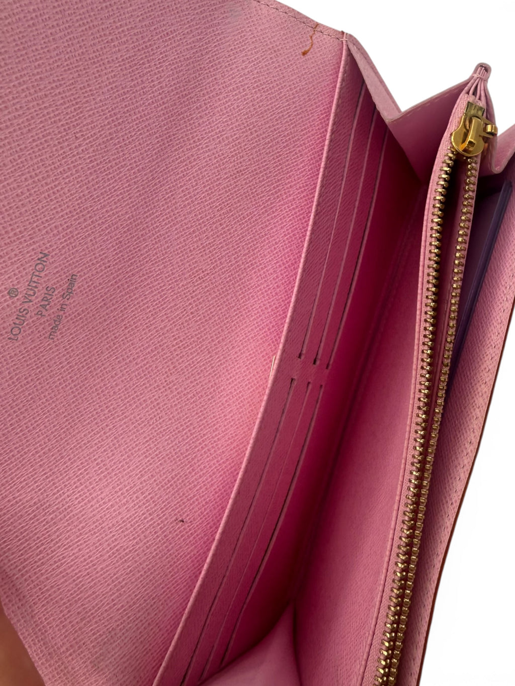Louis Vuitton White Murakami Vintage Sarah Wallet Pink Interior