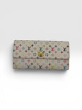 Louis Vuitton White Murakami Vintage Sarah Wallet Pink Interior