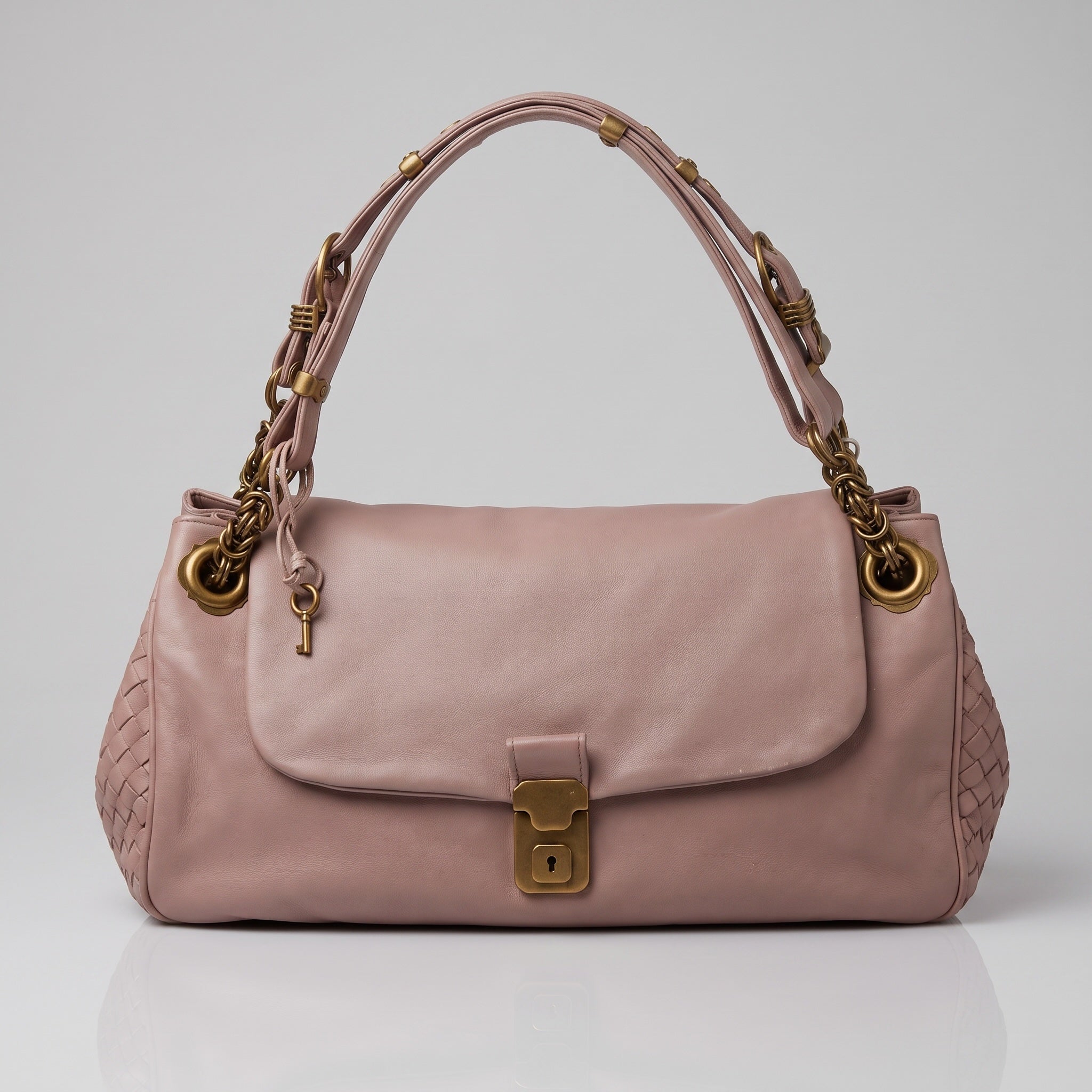 Bottega Veneta Nappa Intrecciato Napoli shoulder bag in a muted mauve-pink