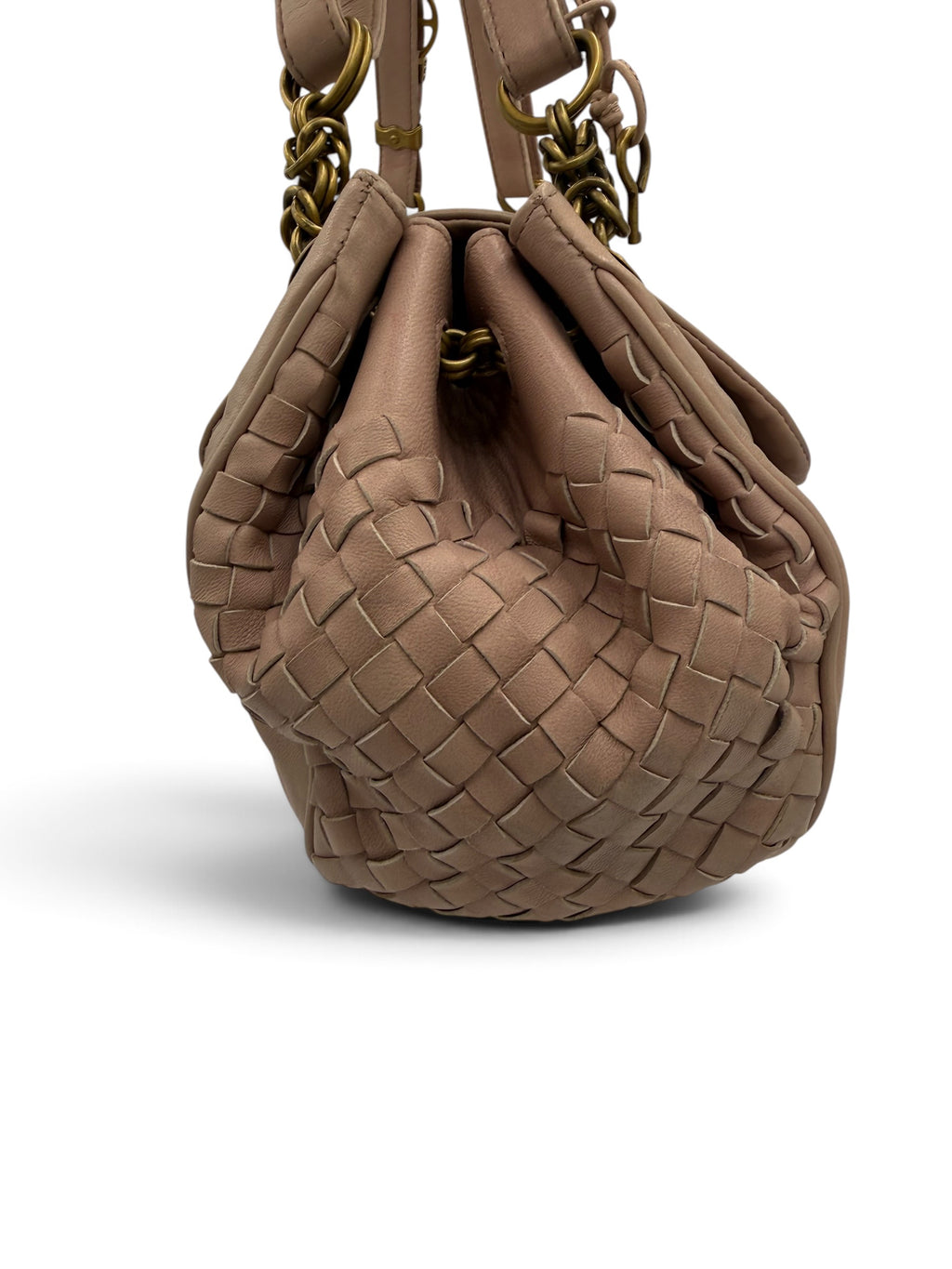 Bottega Veneta Nappa Intrecciato Napoli shoulder bag in a muted mauve-pink