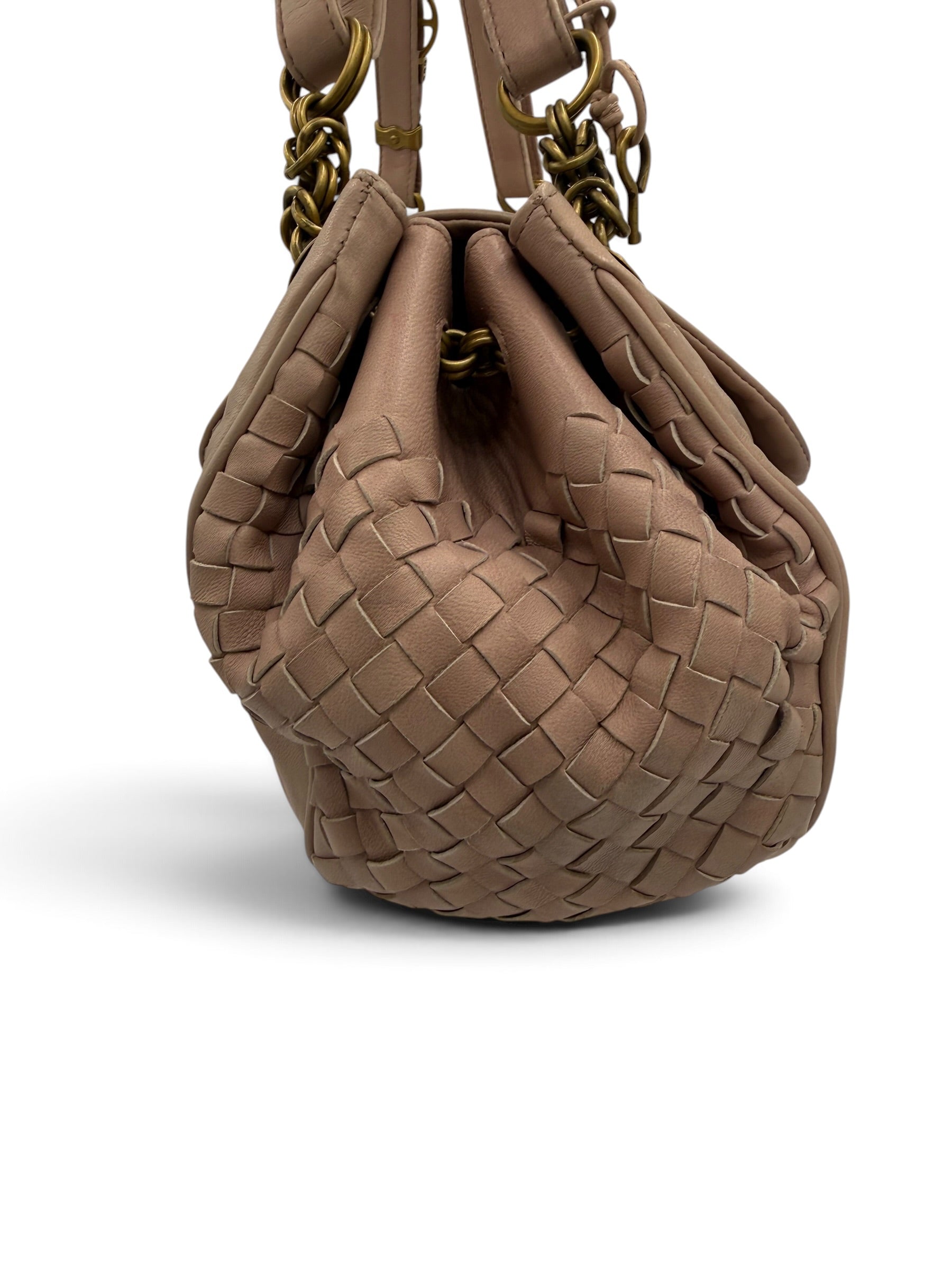 Bottega Veneta Nappa Intrecciato Napoli shoulder bag in a muted mauve-pink