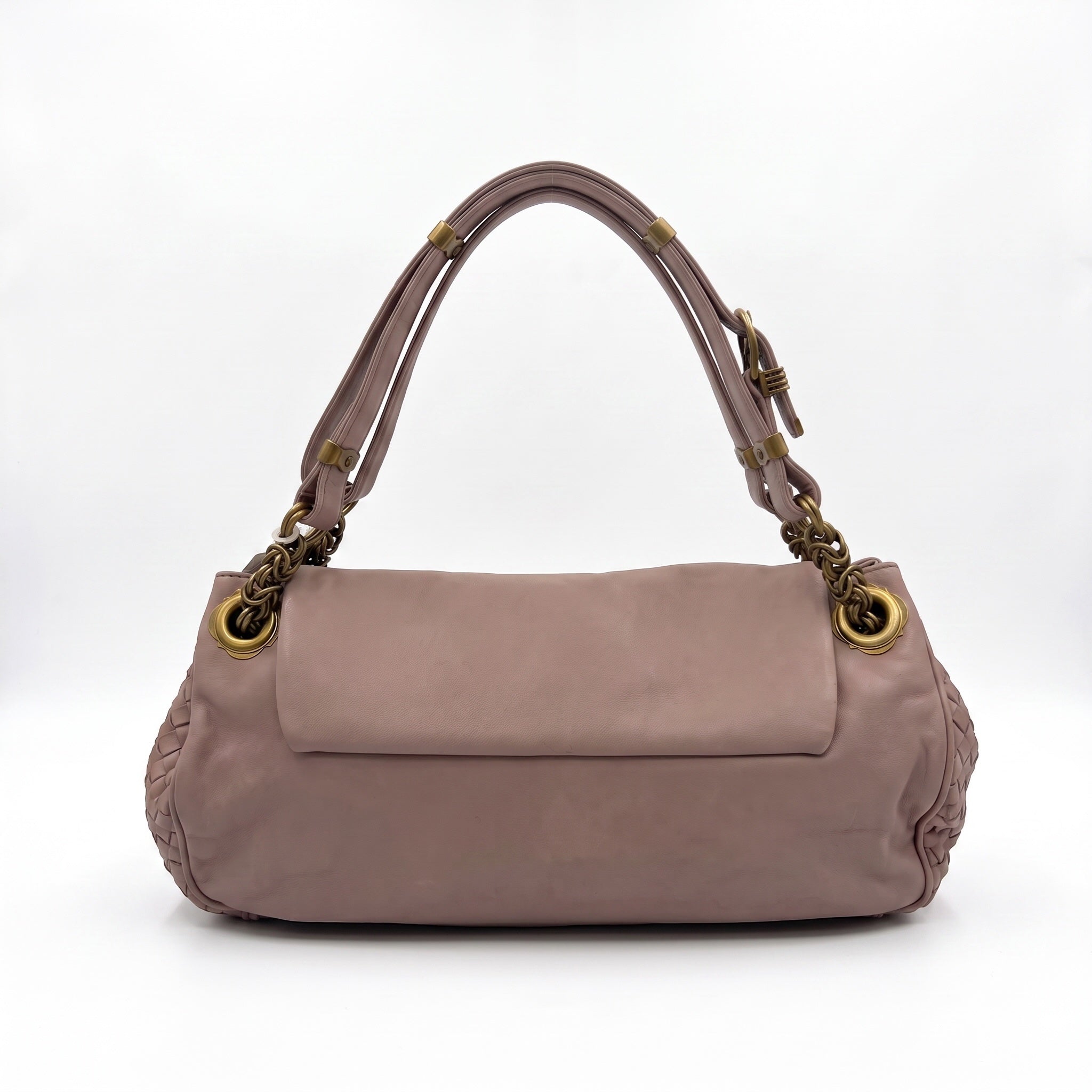 Bottega Veneta Nappa Intrecciato Napoli shoulder bag in a muted mauve-pink